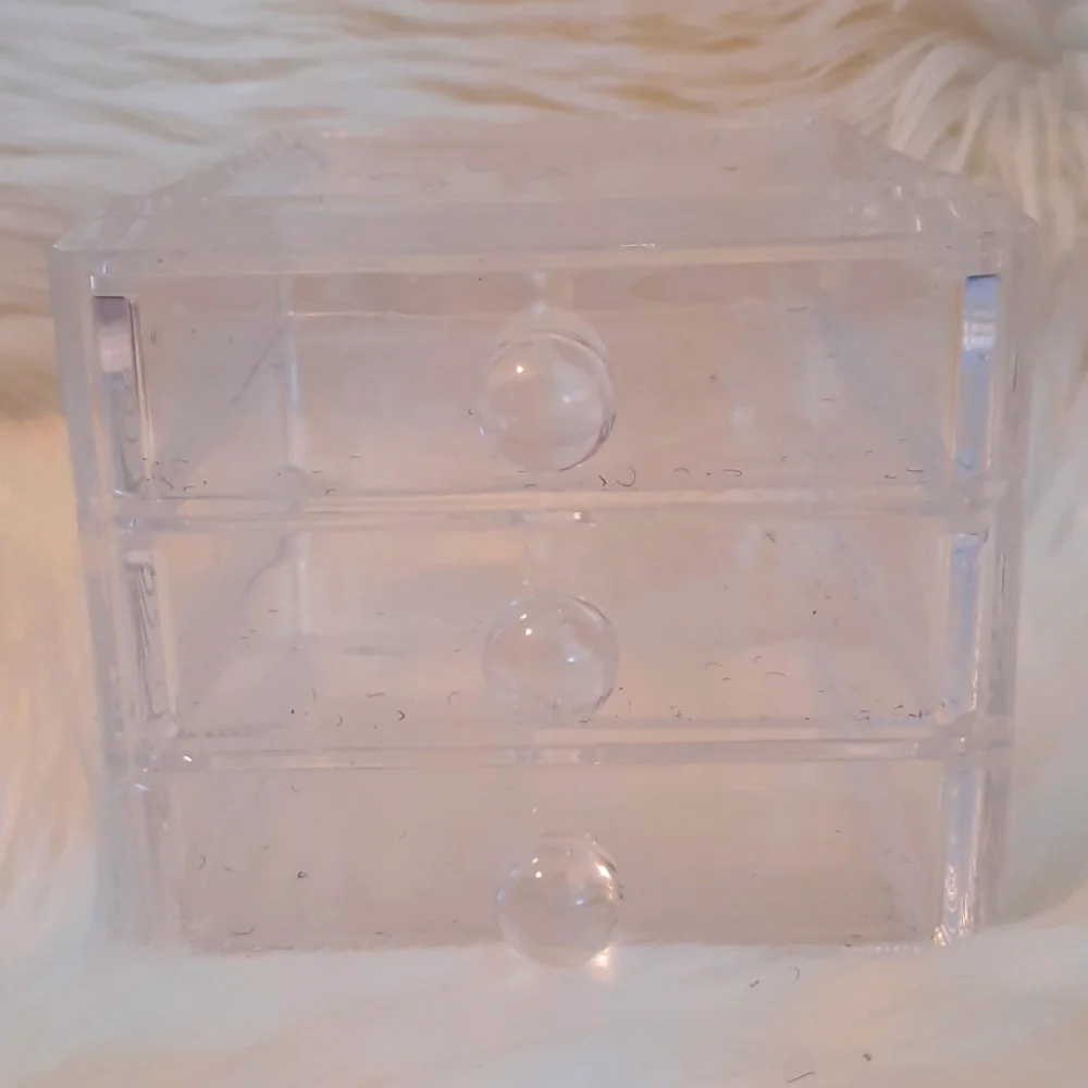 Petite Acrylic Jewelry Case or Vanity Organizer-3 Drawers